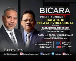 Yusoff bin harun pengarah bahagian pendidikan teknik dan vokasional kementerian pelajaran malaysia 24 november 2008 halatuju pendidikan te… Saluran Tv1 Ø¹Ù„Ù‰ ØªÙˆÙŠØªØ± Saksikan Perbincangan Tentang Hala Tuju Pelajar Vokasional Bersama Zainuren Hj Mohd Nor Pengarah Bahagian Pendidikan Teknik Dan Vokasional Kpm Dan Dato Hj Abdul Wahab Khalid Pengarah Urusan Menawar Resources