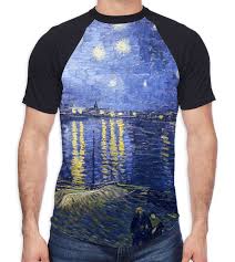 Details About Van Gogh Starry Night Over The River Rhone Mens All Over Baseball T Shirt Art