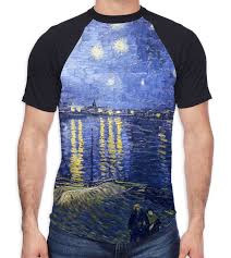 details about van gogh starry night over the river rhone mens all over baseball t shirt art