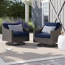 Armie 2 Piece Swivel Patio Chair With Sunbrella Cushions Reviews Birch Lane Patio Chairs Outdoor Sofa Sets Seating Groups