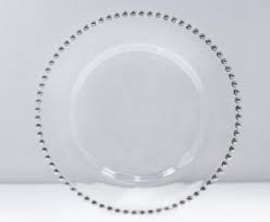 Beaded glass charger plate item #: Silver Beaded Glass Charger Plates Tableware Size Only 1 00 Glass Beaded Charger Plate Glass Charger Plates Glass Charger