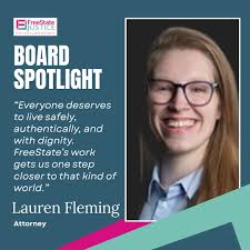 ✨ BOARD MEMBER SPOTLIGHT 🌈 Lauren Fleming (she/her) is an attorney  practicing in government contracts, federal financial assistance, and  regulatory space, helping businesses navigate complex federal requirements  with the support and clarity