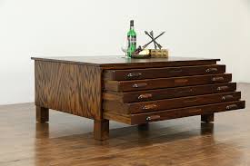 40 luciano fine leather chest low table wood brass drawers pull out s houzz $ 2142.00. Sold Oak Map Chest Or Document File Coffee Table 33237 Harp Gallery Antiques Furniture