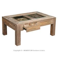 A coffee table with storage is an essential furniture piece. Wanda Coffee Table 2 Drawers With Glass Top Color Oldteak Natural Material Oldteak Dimension 100x45x70