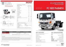 Download spec chasis truk hino. Fc 1022 Proshift 6 Hino