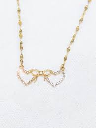 سلسله ذهب عيار 18 كولية شكل قلبين خصم 20 على المصنعية jewelry gold gold necklace