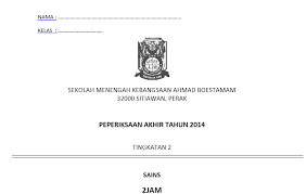 Peperiksaan akhir tahun bm by yana_muhd 13394 views. Soalan Akhir Tahun Sains Ting 2 My School