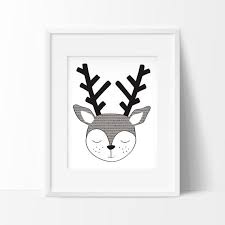 Available in a range of colours and styles for men, women, and everyone. Chevreuil Noir Et Blanc A Imprimer Affiche Animaux De La Etsy Art Mural Imprimable Art D Ours Impressionnisme