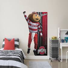 ohio state buckeyes brutus buckeye mascot growth chart life size officially licensed removable wall decal