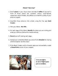 This Is A Truly Fun Project Called Quot Ma Ville Quot It 39 S Great For French 1 Students Who Are Learning Quot Les E Book Creator Vocabulary Conjunctions