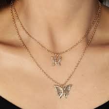 Simple Delicate Double Butterfly Layered Gold Filled Etsy Butterfly Pendant Necklace Butterfly Necklace Butterfly Necklace Gold