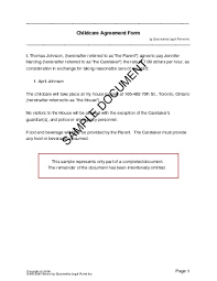 sample nanny contract template