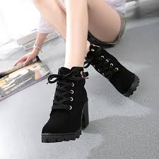 Ladies Dress Shoes Hemlock Womens High Heel Ankle Boots Shoes Lace Up Winter Martens Shoes Us 8 Lace Up Ankle Boots Leather Lace Up Boots Boots Women Fashion