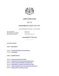 (1) this act may be cited as the environmental quality. Environmental Quality Act 1974 Aecen