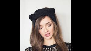 كروشيه بندانه شكل قطه للشعر head band youtube in 2021 crochet hats knitted hats fashion