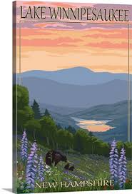 Maybe you would like to learn more about one of these? Lake Winnipesaukee New Hampshire Bears And Spring Flowers Retro Travel Poster Wall Art Canvas Prints Framed Prints Wall Peels Great Big Canvas