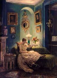 Woman Sitting In Chair Reading Book Victorian Art Victorian Art Reading Art Art