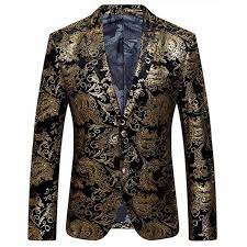 Pairing it with blues offers 8 secrets of a great summer sport coat or blazer. 2021 Black Gold Blazer Men Paisley Floral Pattern Wedding Suit Jacket Slim Fit Stylish Costumes Stage Wear For Mens Blazers Designs From Hongyeli 73 83 Dhgate Com