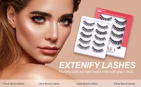 Amazon.com: EXTENIFY Wispy Lashes Natural Look with Clear Band Faux Mink  Lashes D Curl 8-15mm False Eyelashes (CB#08) : Beauty & Personal Care