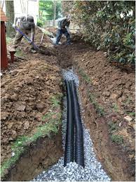Our solution is to catch gutters directly into 4 pvc pipe that is then buried and piped away from the foundation. Drainage Contractor French Drains Greensboro