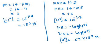 What is the h + concentration of acetic acid solution? What Are The Hydrogen Ion Concentrations H For Solutions With Ph Values Of Poh 11 And Poh 10 5 Quora