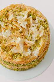 Pistachio Baklava Cake Recipe Yummly Recipe Pistachio Baklava Sweet Pastries Baklava