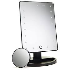 The touch screen enables interactive makeup mirror controls, e.g. Buy Absolutely Luvly Natural Daylight Lighted Makeup Mirror Vanity Mirror With Touch Screen Dimming Detachable 10x Magnification Spot Mirror Online In Turkey B06xdncv4m