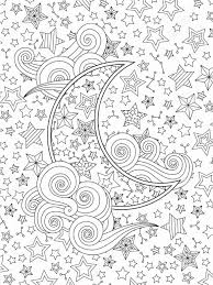 Star Coloring Pages For Adults Luxury Contour Image Of Moon Crescent Clouds Stars On The Sky In In In 2020 Star Coloring Pages Space Coloring Pages Cute Coloring Pages