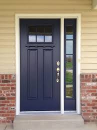 Artistry and attention to detail. Craftsman Style Front Door In Blue Provides Light Privacy Pella