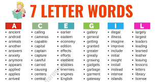 7 letter words made by unscrambling the letters in alphabets. 7 Letter Words List Of 500 Useful English Words That Have 7 Letters Esl Forums