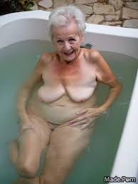 Porn image of saggy tits hot tub woman natural tits 90 skinny bathing  created by AI