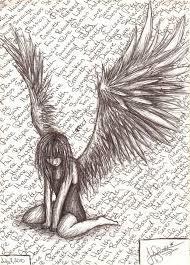 First, the irony that someone who adored purity is now drawing power from human corruption, second that is a literal fallen angel, and third, that s/he is about to go down. Fallen Angel By Syettaj On Deviantart Angel Drawing Art Art Inspiration