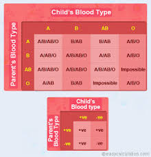 parents blood types chart