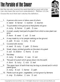 The Parable Of The Sower Multiple Choice Quiz Sunday School Kids Bible Lessons For Kids Bible Study Lessons