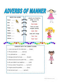 Adverbs of manner modify or give further information about verbs by indicating how or in what manner an action is done. Adverbs Of Manner English Esl Worksheets For Distance Learning And Physical Classrooms