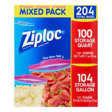 Ziploc Pinch Seal Storage Bags Quart Gallon 204 Count Walmart Com Microwave Safe Dishes Food Storage Bags Bag Storage