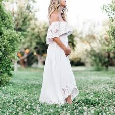 Maternity Solid White Lace Off Shoulder Dress Maternity Photo Dresses Boho Maternity Dress Lace Maternity Dress