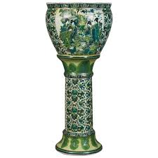 Only genuine antique stand jardiniere approved for sale on www.sellingantiques.co.uk. Vintage Jardiniere Plant Stand Japanese Ceramic Pot Mid 20th Century At 1stdibs