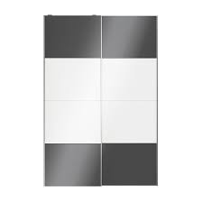 Related to armoire a balais castorama. Portes De Placard Coulissantes 2 Vantaux Panneaux Blancs Brillants Et Anthracite Brillants Goodhome Atomia H 225 X L 150 X Ep 5 5 Cm Castorama