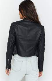 Lilla Faux Leather Jacket Black In 2021 Stylish Leather Jacket Leather Jacket Celebrities Leather Jacket
