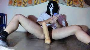 GhostFace likes to put a 25 cm Dildo up his ass | Halloween special