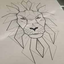 Amazing Geometric Dotwork Lion Face Tattoo Design Geometric Lion Lion Drawing Polygon Art