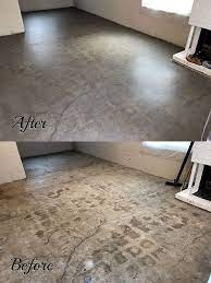 Concrete floor sealing is an important first step in any new construction or warehouse renovation. Honed And Sealed Concrete Floor Before And After The Floor Was Sealed With Creto Dps And Top Coate Concrete Floors Sealing Concrete Countertops Honed Concrete