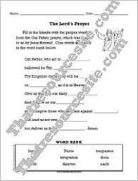 Everything you need to help a child learn to read through phonics: Lord S Prayer Fill In The Blanks Worksheet That Resource Site