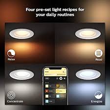 Amazon Com Philips Hue White Ambiance Led Smart Retrofit 5 6 Inch Recessed Downlight Bluetooth Zigbee Compatible Warm To Cool White Light Hue Hub Optional Home Improvement