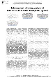 Investasi untuk kembangkan modal manusia. Pdf Interpersonal Meaning Analysis Of Indonesian Politicians Instagram Captions