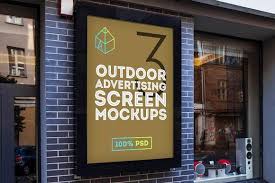 Outdoor Advertising Screen Mockups 2 Psd Mockup Template Outdoor Advertising Mockup Psd