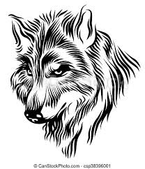 How to draw a black and white wolf. Black White Wolf Head Illustration Of Black And White Wolf Head Canstock