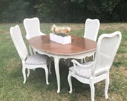 French provincial dining room sets. Vintage French Provincial Dining Table With Parquet Top W 2 Etsy