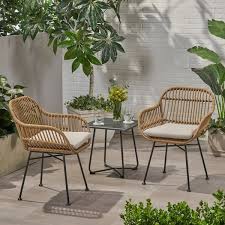 Rated 5 out of 5 stars. Orlando Outdoor Woven Faux Rattan Chairs With Cushions Set Of 2 By Christopher Knight Home On Sale Overstock 27569218
